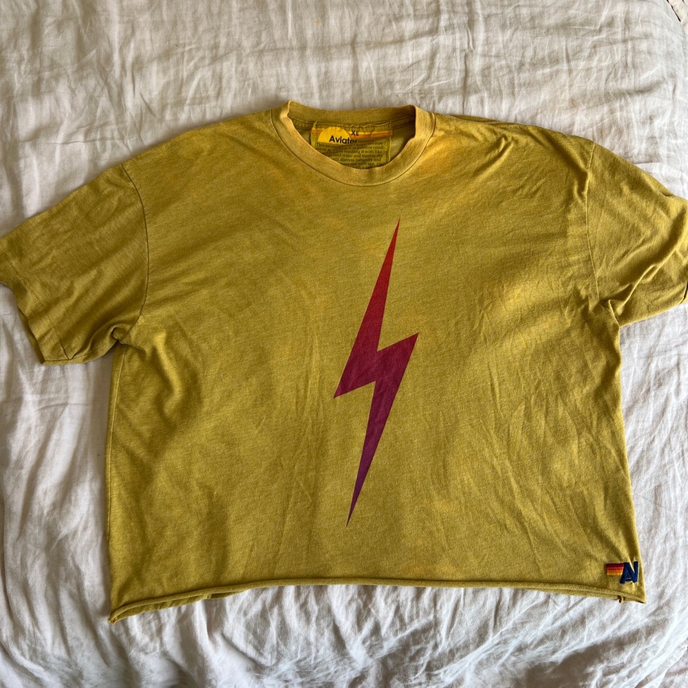 Aviator Nation Mustard Lightning Tee